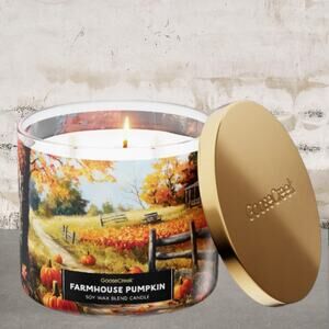 Goose Creek Farmhouse Pumpkin 3-Wick Candle NEW